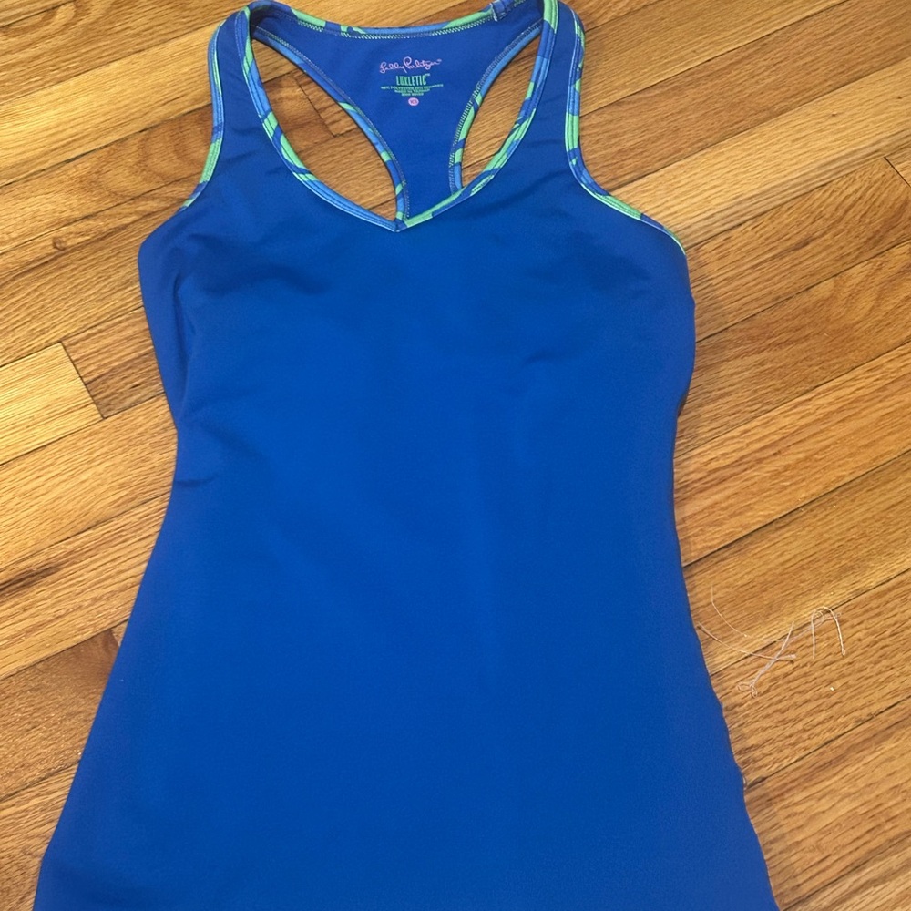 Lilly Pulitzer Blue and Green XS Athletic Tank